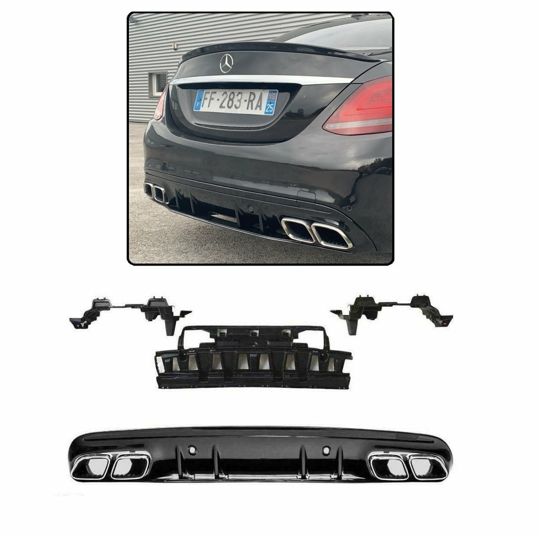 Diffuseur Arrière W205 pour Look Sportif C63S AMG Mercedes Classe C Berline