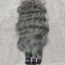 Natural Salt Pepper Grey Wave Human Hair weft Bundles