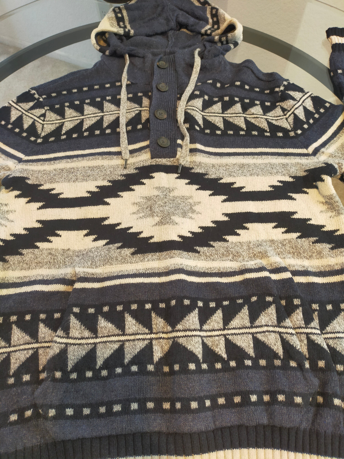 American Eagle Aztec Pattern Multicolor Hooded Sw… - image 2
