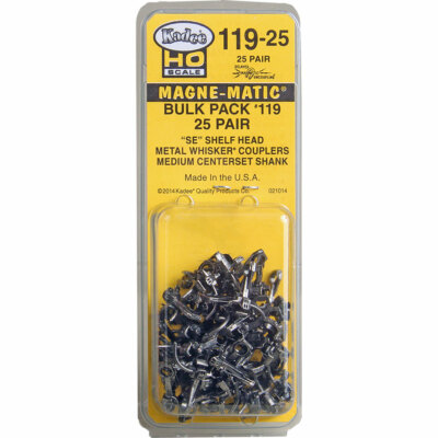 NEW Kadee Bulk Pack (25 Pr) SE Shelf Whisker Metl Couplers Med 9/32'' HO
