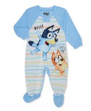 New W/ Tags Bluey Pjs Kids 5t Toddler Boys/Girls Blanket Sleeper Full Zip PJs