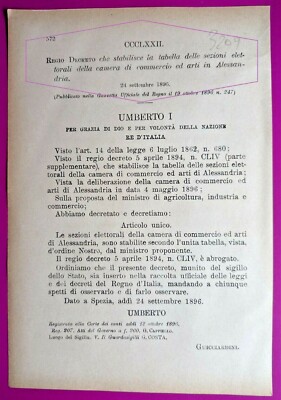 ALEXANDRIA, ROYAL DECREE X TABLE ELECTORAL SECTION COMERA OF COMMERCE -3209