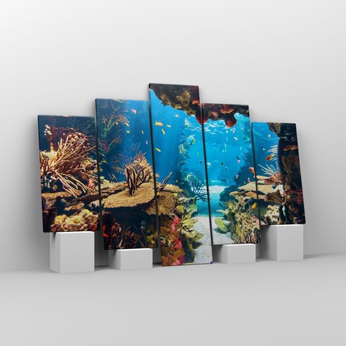 Quadro su Tela 150x100cm Oceano Barriera corallina Pesci corallo Stampe Murale - Foto 6 di 10