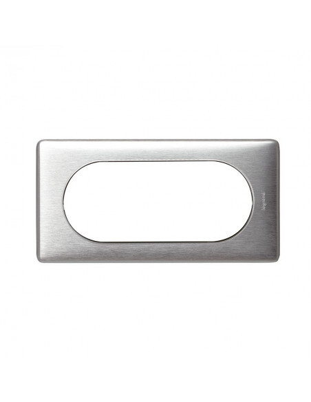 Plaque anodisée Legrand 068925 finition aluminium Céliane 4 / 5 mod