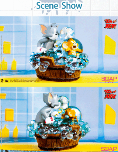 Seifenstudio Tom und Jery Bad Zeit bemalt Statue Sammlerstücke Modell neu Lagerbestand - Bild 4 von 5