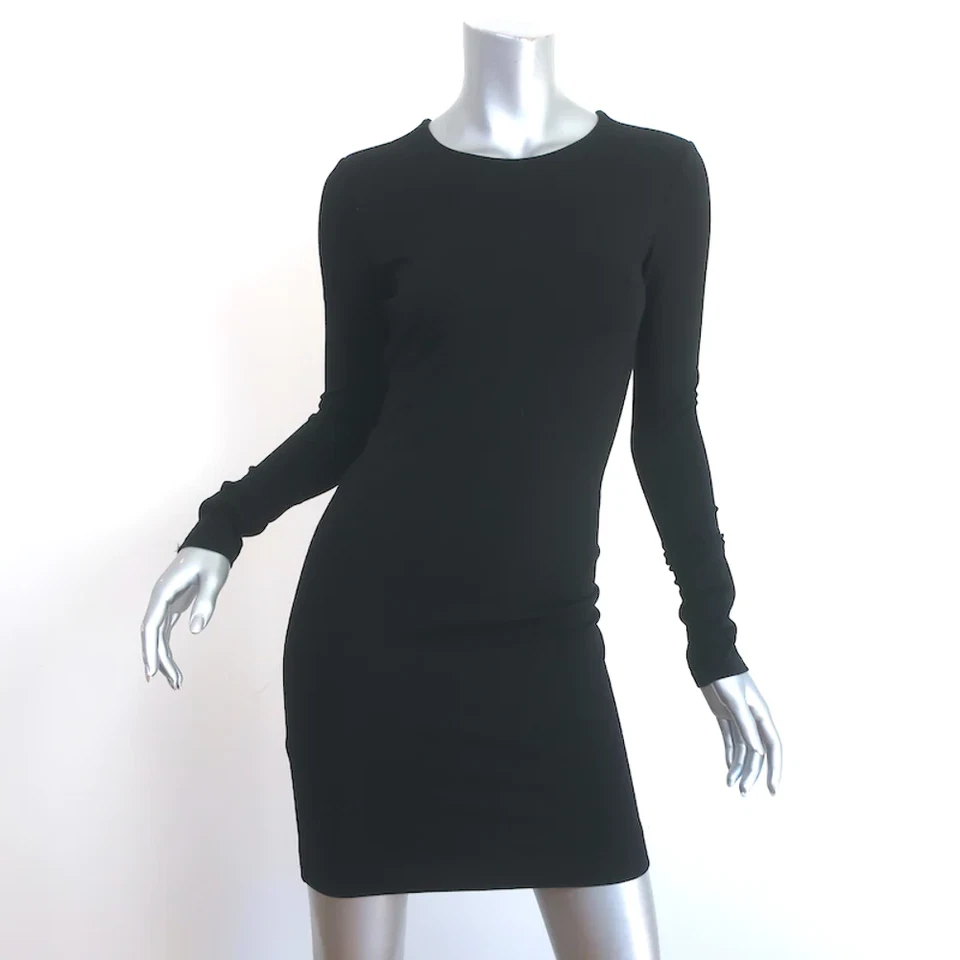 Kimberly Ovitz Open Back Long Sleeve Mini Dress Black Size Extra Small - Image 2 of 4