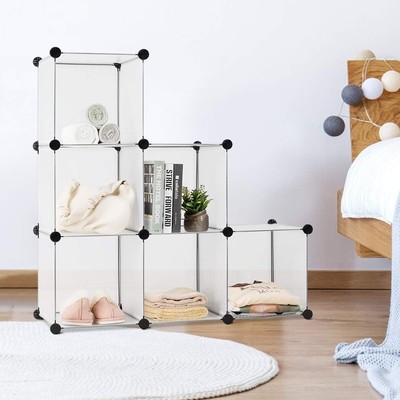 All in One Tragbar 6 Würfel Aufbewahrung Organizer mit Hammer für Kleidung Schuhe Bücher
