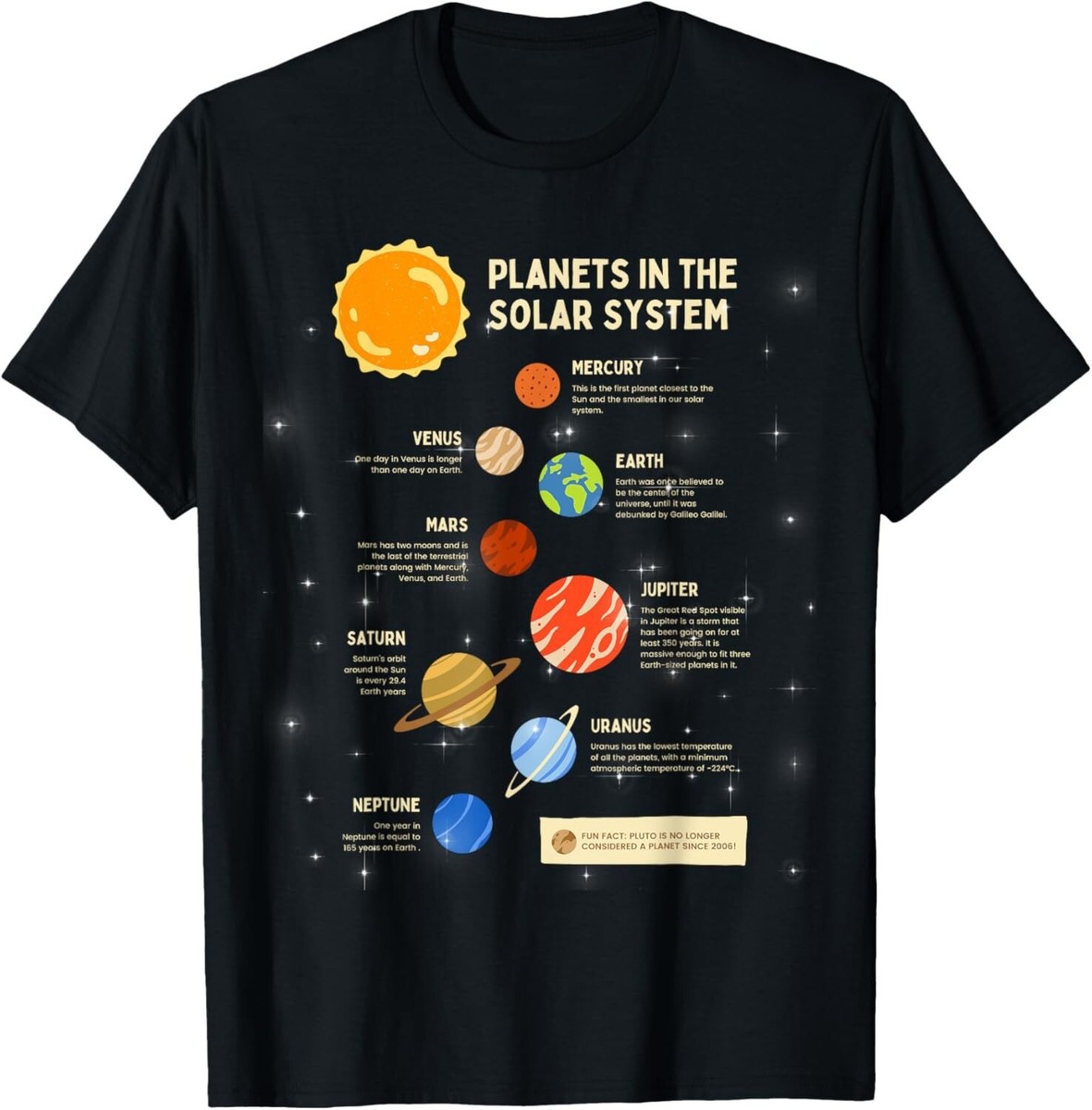 Planets Solar System Outer Space Science Boys Girls Gift Unisex T