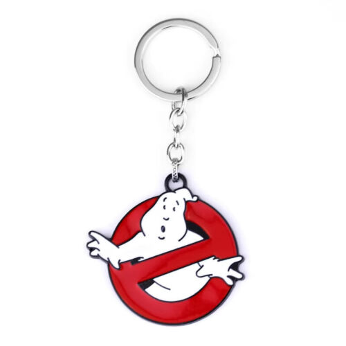 Huge 6cm Ghostbusters Slimer Enamel Silver Key Ring Key Chain Movie Logo Keyring - Picture 6 of 8