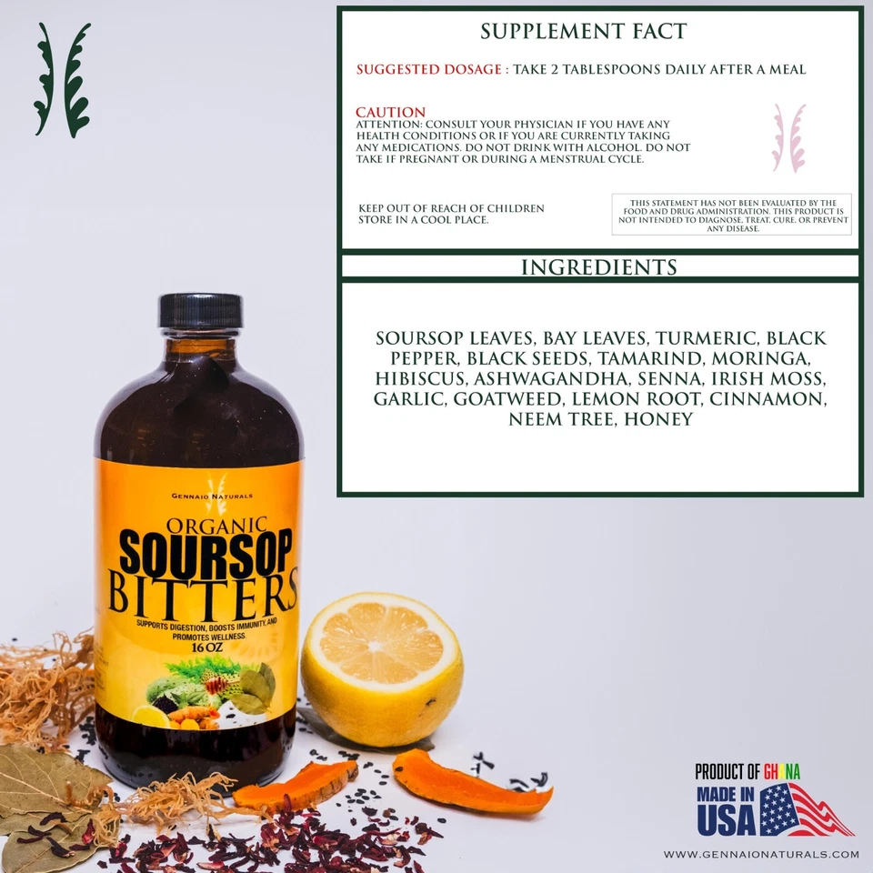Soursop Living Bitters (гербоганический) 100% натуральный 16 унций - Изображение 3 из 4