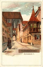 Old postcard AK Rothenburg - Klingenstrasse - Litho GERMANY (918575)