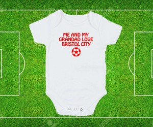 Bristol City Dad Grandad Love Football fan white baby grow bodysuit