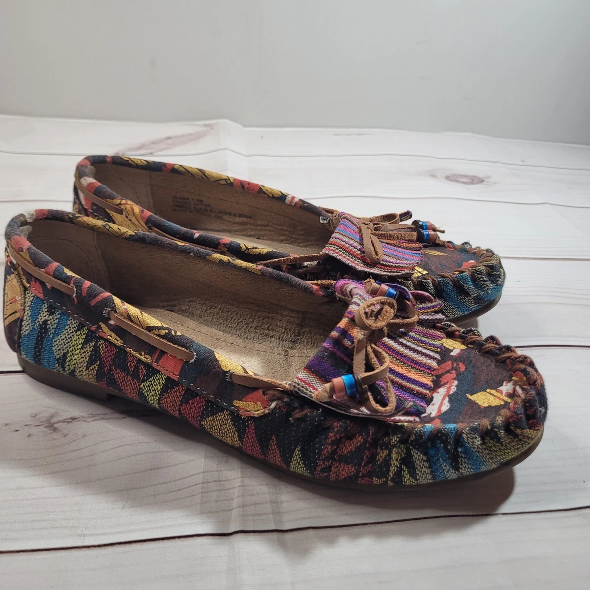 Steve Madden Shoes 7.5M Womens Flats Moccasins Fabric Slip On Southwest