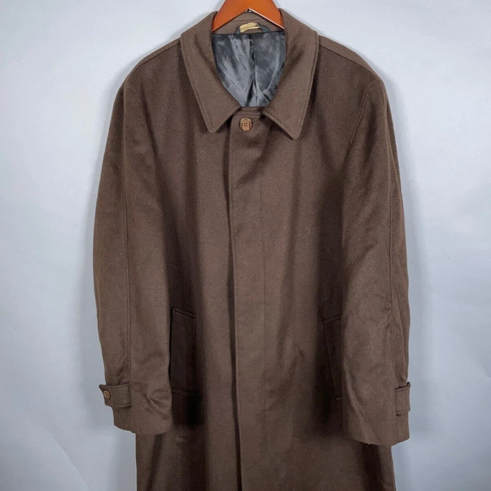 Abrigo largo de lana de cachemir de colección para hombre 48 largo marrón Pronto Moda Lana Lux Foto 3 de 4