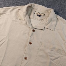Tommy Bahama Loop Collar Shirt Men's Large Cigar Club 100 Silk Hula Girl