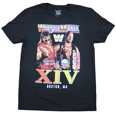 WWE Wrestlemania XIV Adult New T-Shirt  - Shawn Michaels Stone Cold Steve Austin