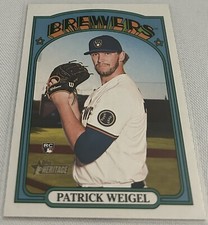 2021 Topps Heritage High Number Baseball Patrick Weigel Milwaukee Brewers Rookie