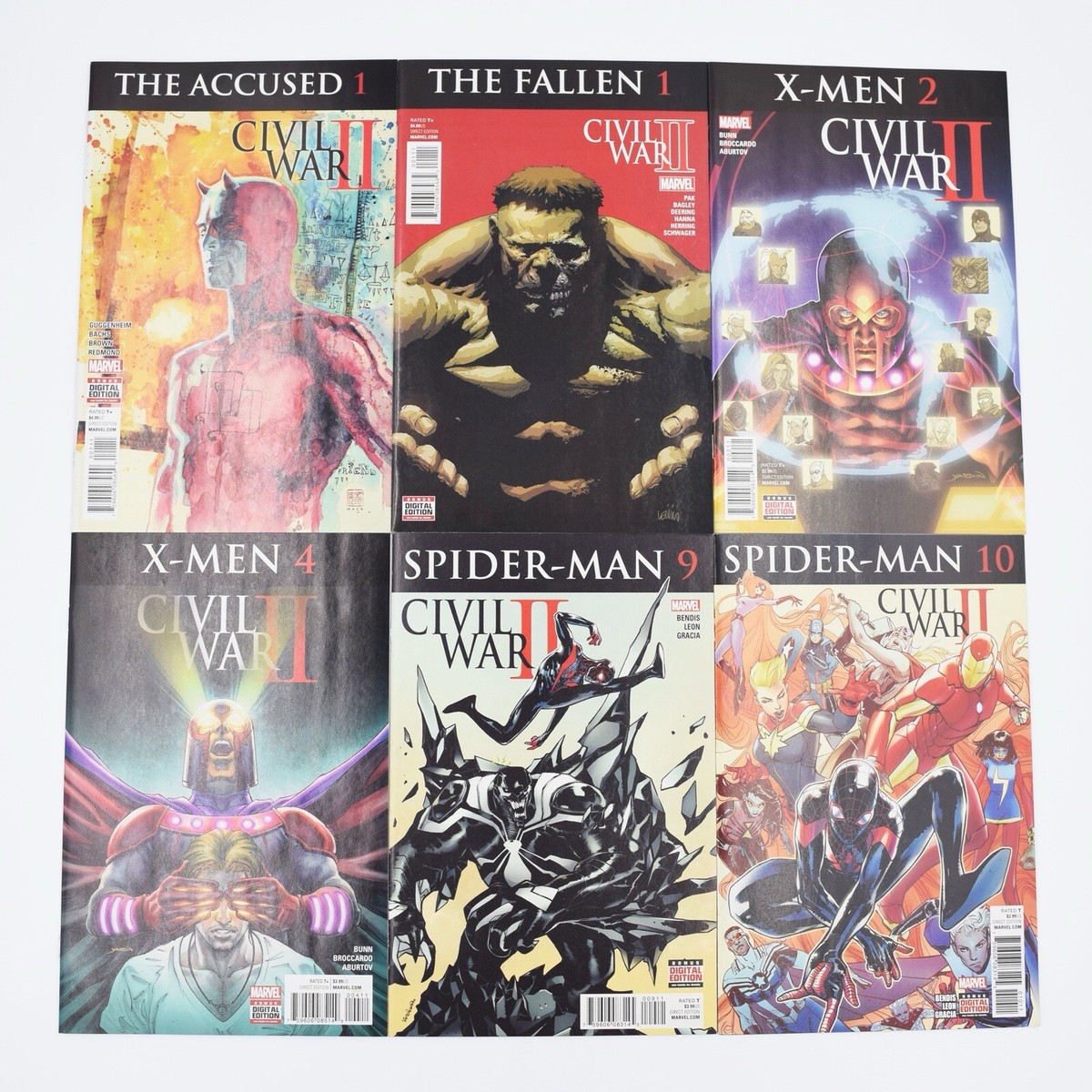 Marvel-Civil War II SPIDER-MAN IRON MAN HULK X-MEN #1, 1, 2, 4, 9