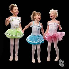 Dance Costume Curtain Call E243 XS Child Blue Ballet Tap Embroidered Dress Up