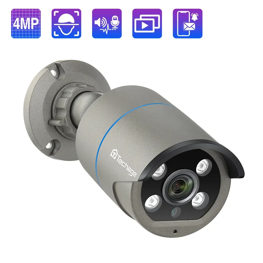4MP POE AI Smart Two Way Audio Waterproof Video Surveillance IP Security Camera