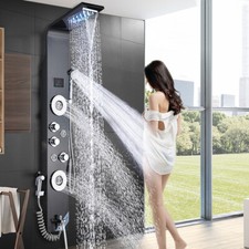 LED Edelstahl Duschpaneel Duschsäule Regendusche Badarmatur DuscharmaturDE