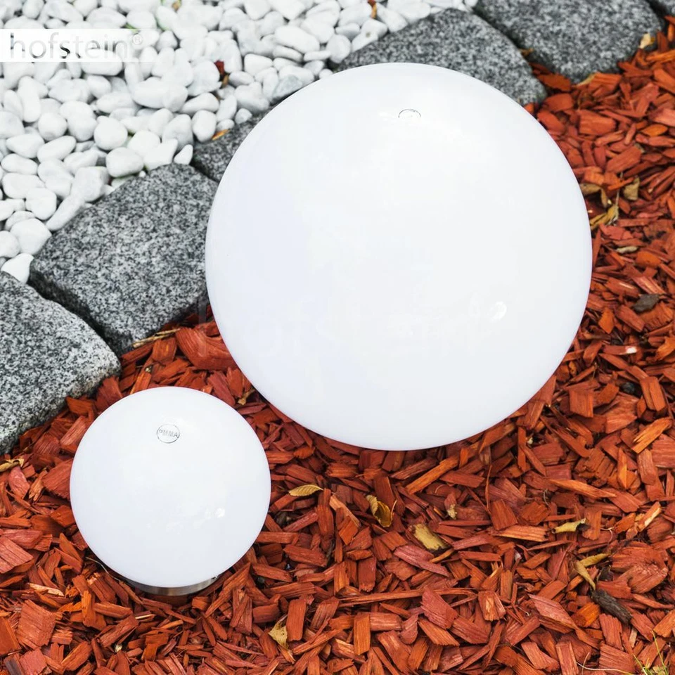 Solar Kugelleuchten Set Durchmesser 15cm & 30cm Veranda Lampe Edelstahl Wege Hof - Bild 3 von 4