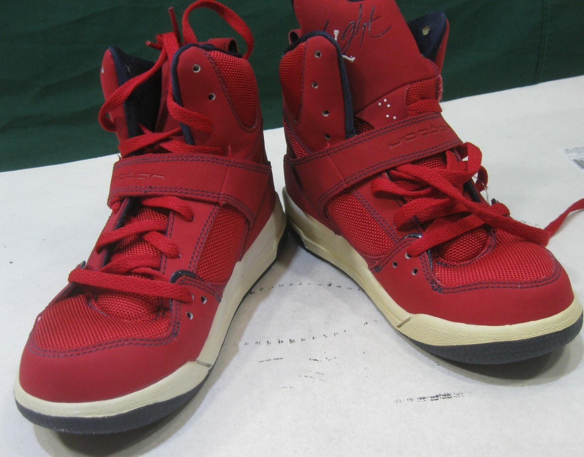 Jordan Flight 45 High PS 384521 601 red/ white YOUTH Size 2
