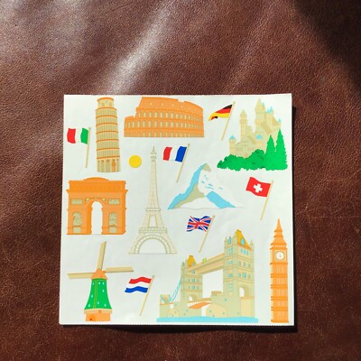 HUGE MRS GROSSMAN STICKERS: EUROPE SITES EIFFEL TOWER LONDON BRIDGE TOWER PISA *