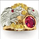 Natural Ruby 1Ct Oval Cut Men's Antique Engagement Ring 14K Yellow Gold Plated