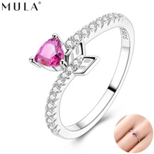 MULA Fine 925 Sterling Silver Love Arrow AAA CZ Finger Ring for Women Jewelry