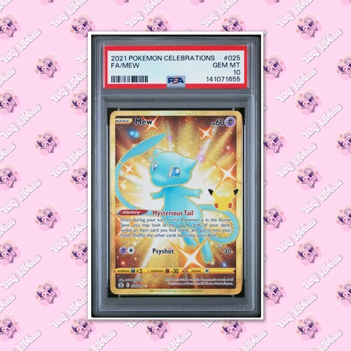 PSA 10 Mew 025/025 2021 Secret Gold Rare Holo Celebrations TCGKITTEN