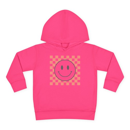 🟡 Neon Smiley Check Toddler Hoodie | Trendy Pullover Fleece | Kids Sweatshirt - Picture 18 of 21
