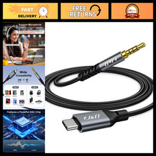 USB C to 3.5mm Aux Cable, Type C Audio Adapter, 3.3ft - High-Quality Sound