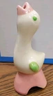 VINTAGE SHAWNEE PIE BIRD Pie VENT MID CENTURY MODERN 5” WHITE PINK GREEN POTTERY