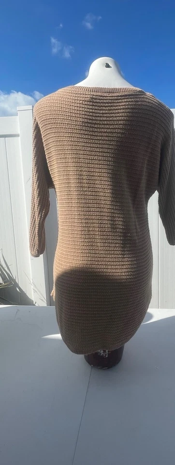 Suéter de punto acanalado tostado medio para mujer NY&C manga larga pulóver top Foto 2 de 4