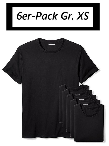 6Er-Pack Essentials Slim Fit Baumwoll-Unterhemden Mit Rundhalsausschnitt Gr. Xs-image