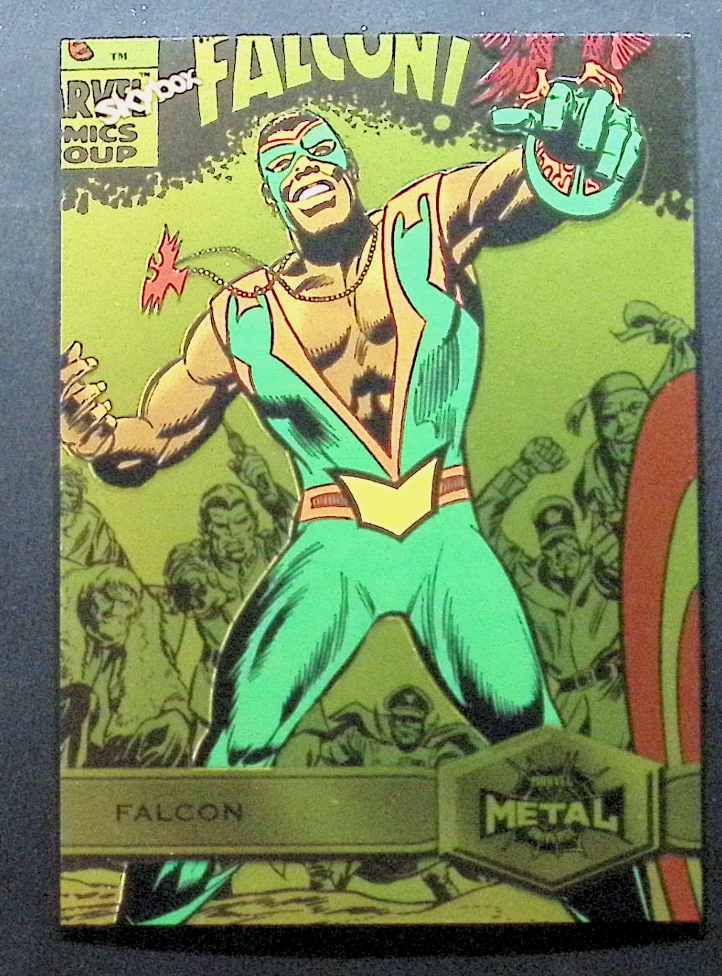 2021 SkyBox Metal Universe Marvel Spider-Man #126 Falcon Man - Yellow FX