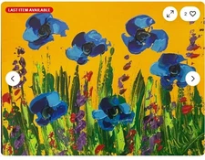 IMPRESSIONIST FLOWERS   Abstract Modern CANVAS Original Oil Painting h77t7