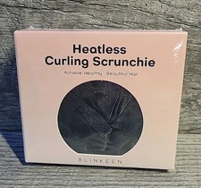 Blinkeen Heatless Hair Curling Scrunchie Black Satin