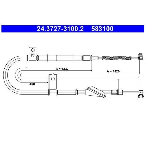 Handbremsseil Hinten Rechts FüR Hyundai Atos MX 1.0 1.1 98 Bis 08 ATE Neu G4HC-image