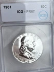 1961 Proof Ben Franklin Half Dollar 90% Silver PR67 Beautiful Coin