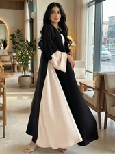 Women Cardigan Kimono Abaya Muslim Open Kaftan Long Dress Ramadan Dubai Islamic