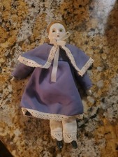 Antique German China Head Small 7" Doll House Rosy Cheeks pretty Eyes