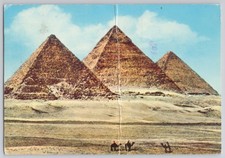 Giza, Egypt — Great Pyramids with Camels, Lehnert & Landrock, Chrome, color