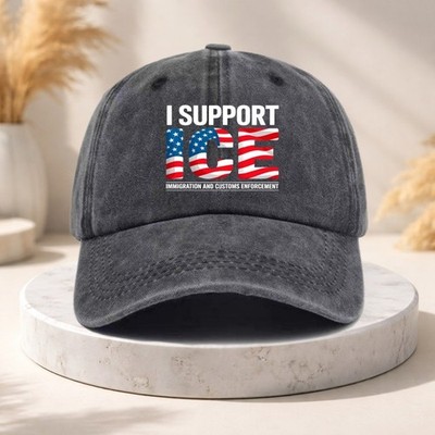 Support ICE Immigration Officers American Flag Stand with ICE Baseball Cap