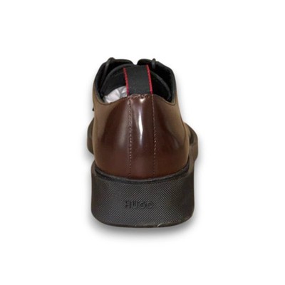 HUGO Iker Derby Men\'s Brown Leather Dress Shoes US 9 (UK 8 EU 42) MSRP $199 Amazon.com | HUGO Iker Square Derby Shoe Deep Sea Blue | Oxfords main image 3