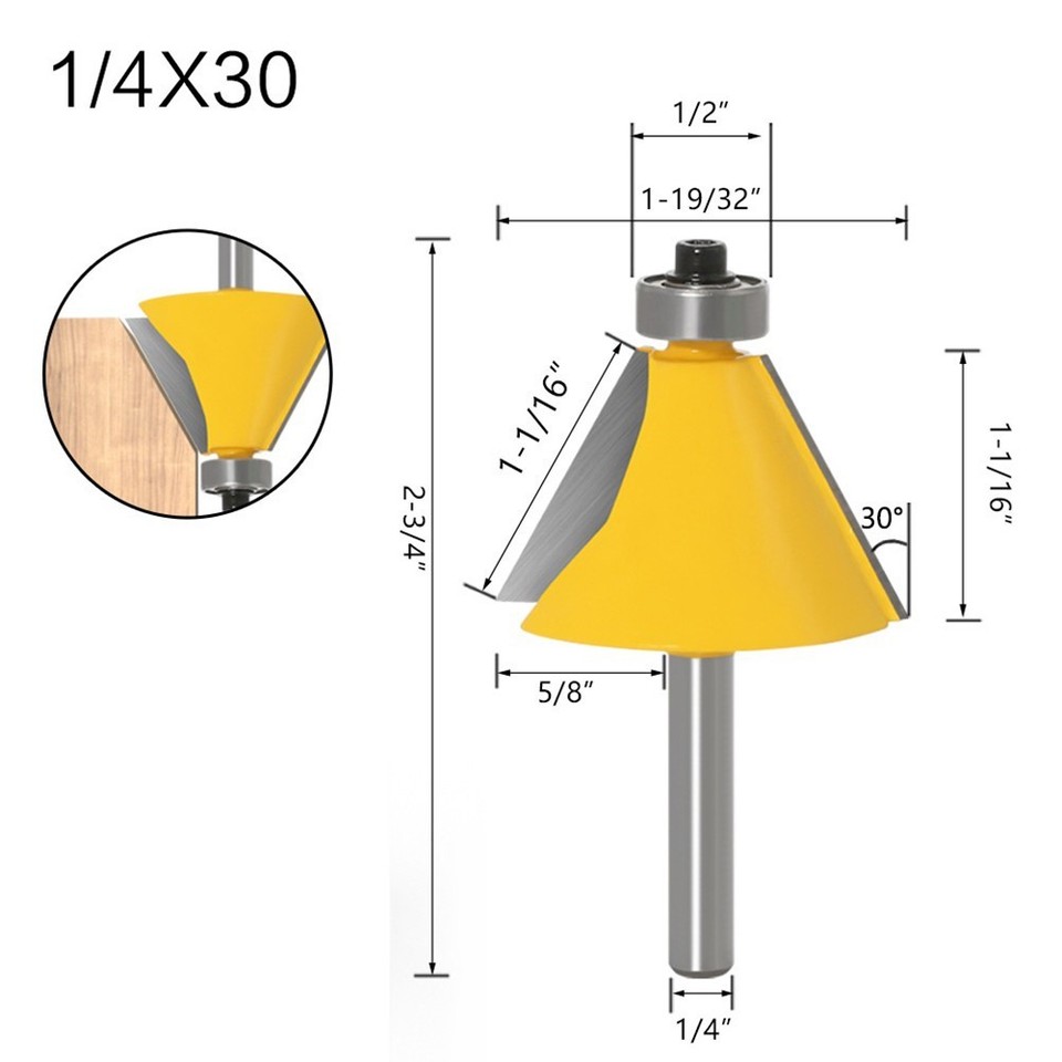 Cutting Edge Bevel Router Bit for Woodworking 6mm Shank Lubricated ...