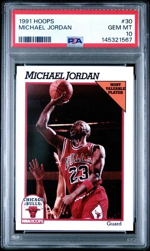 1991 NBA HOOPS MICHAEL JORDAN MVP CARD #30 *GRADED PSA GEM MINT 10 - BULLS!