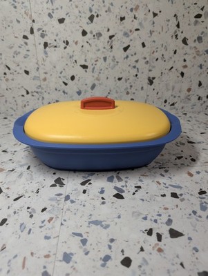 Tupperware Servierschale blau gelb Vintage 90er Jahre sehr guter Zustand 