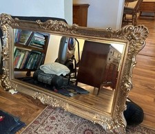 Espejo dorado antiguo macizo